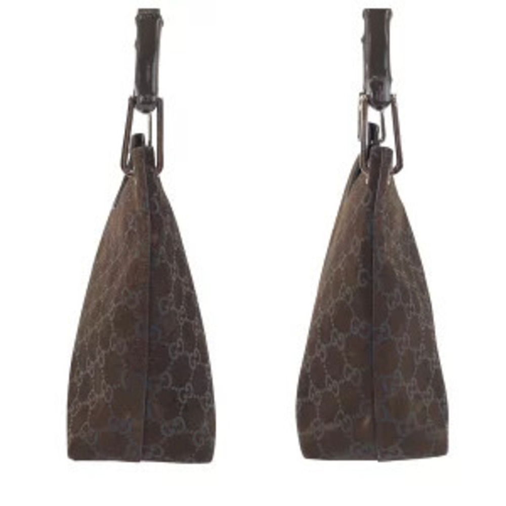 Gucci Bamboo Brown Suede Handbag Shoulder Bag - Picture 8 of 9